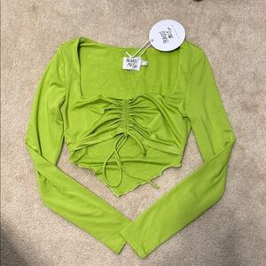 Princess Polly Lime Green Ruched Crop Top